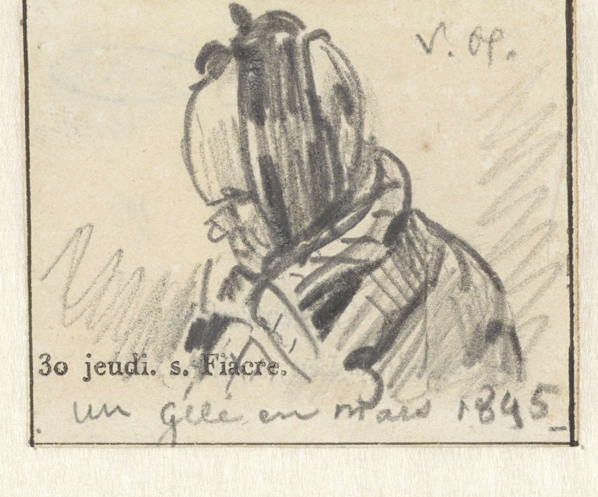 Profile of a woman, to the left, Georgius Jacobus Johannes van Os, 1845