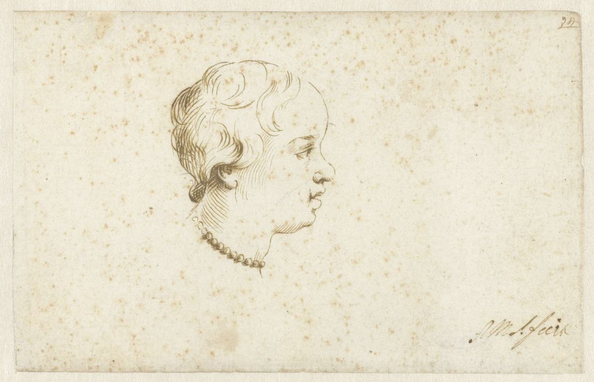 Portrait of an unknown young woman, en profil, Anna Maria van Schurman, 1617 - 1678