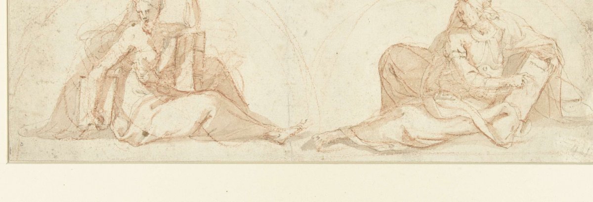 Two seated sybils, anonymous, 1550 - 1600