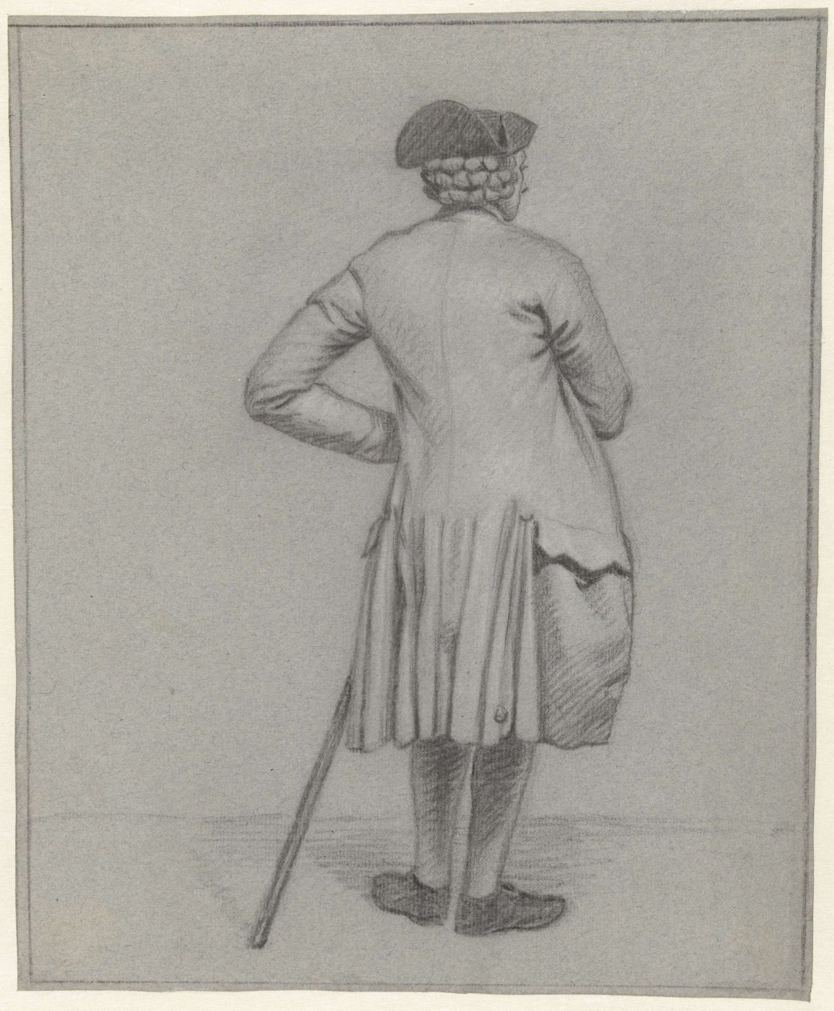 Standing man, seen from the back, Jordanus Hoorn, 1763 - 1833