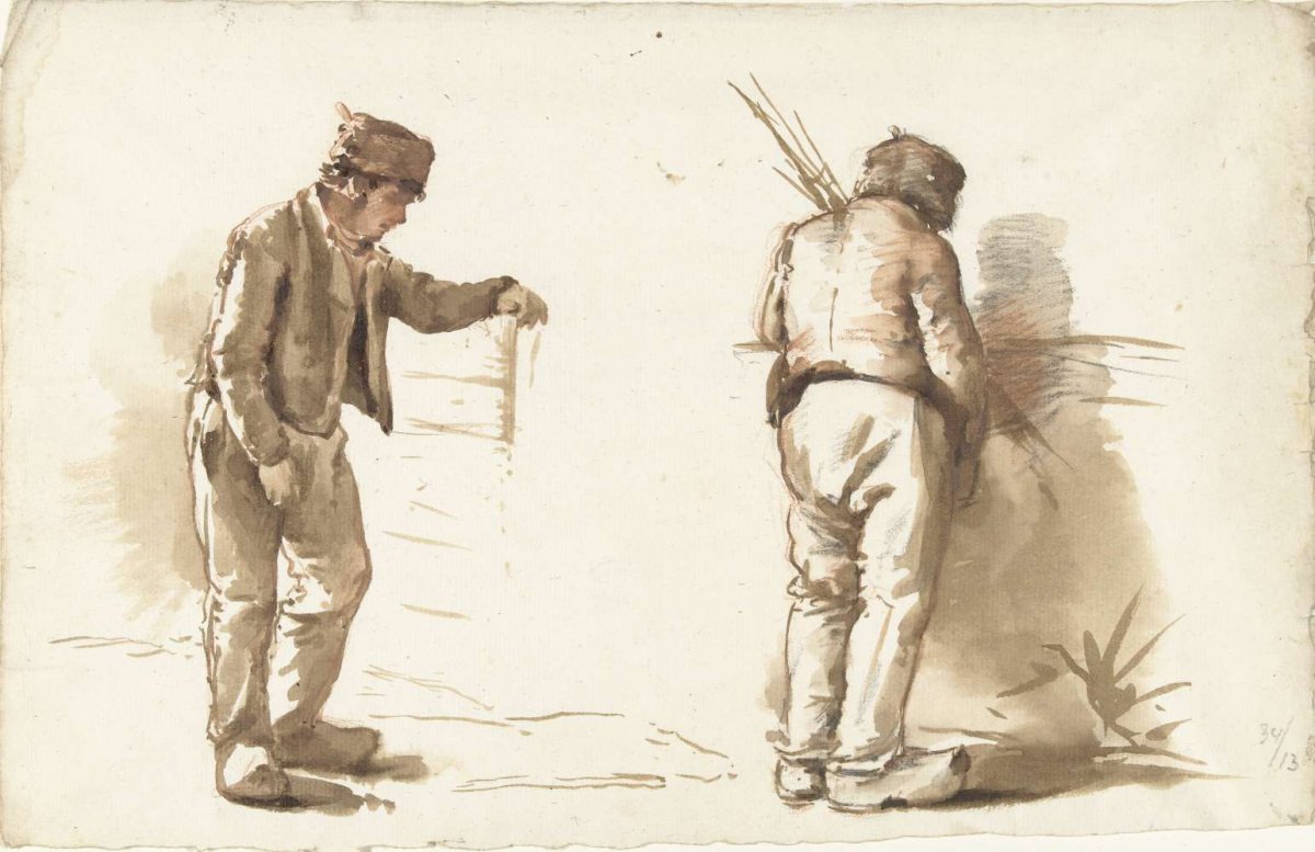 Two studies of a standing man, Abraham Johannes Ruytenschildt, 1815