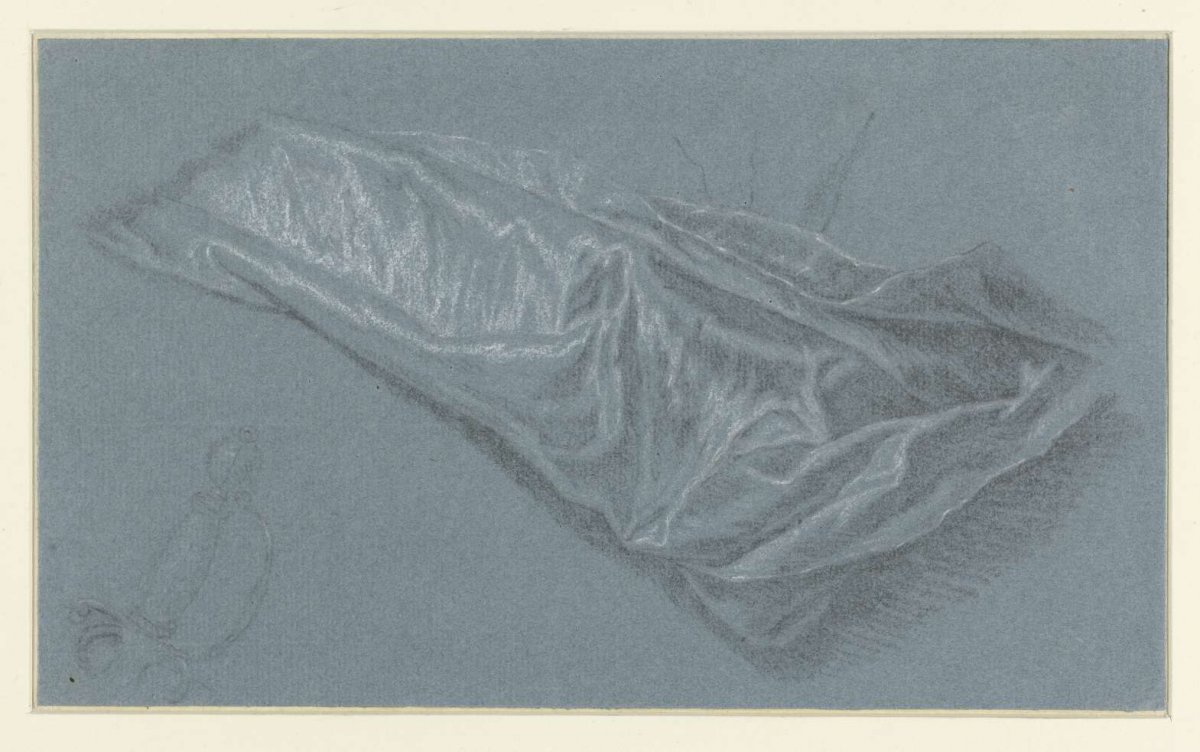Draped fabric with the handle of a sword at the bottom, anonymous, 1700 - 1800