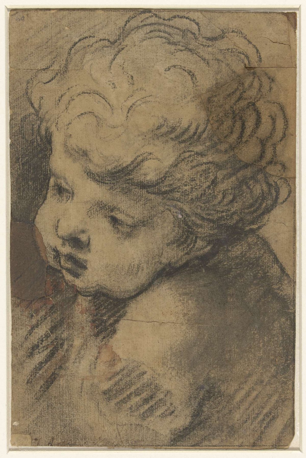 Head of a putto, Giacomo Cavedone, 1587 - 1660