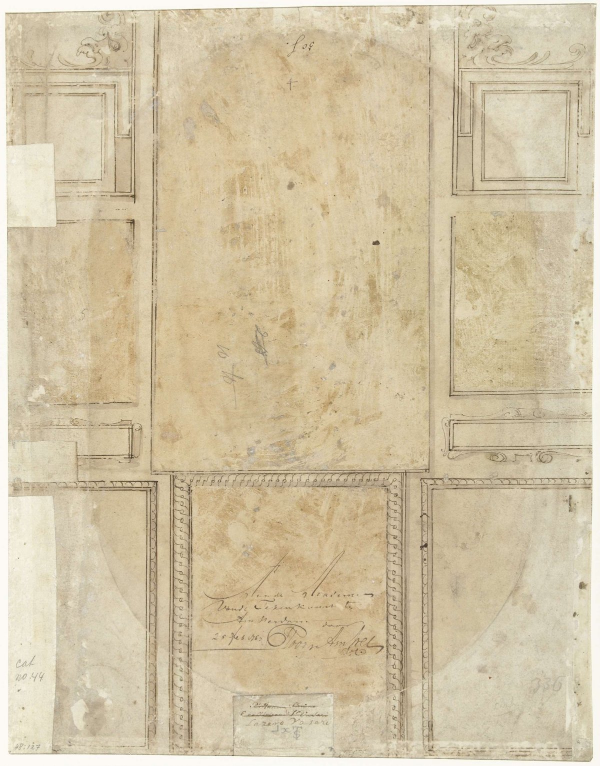 Ornamentale indeling in tien vlakken, anonymous, c. 1550 - c. 1563