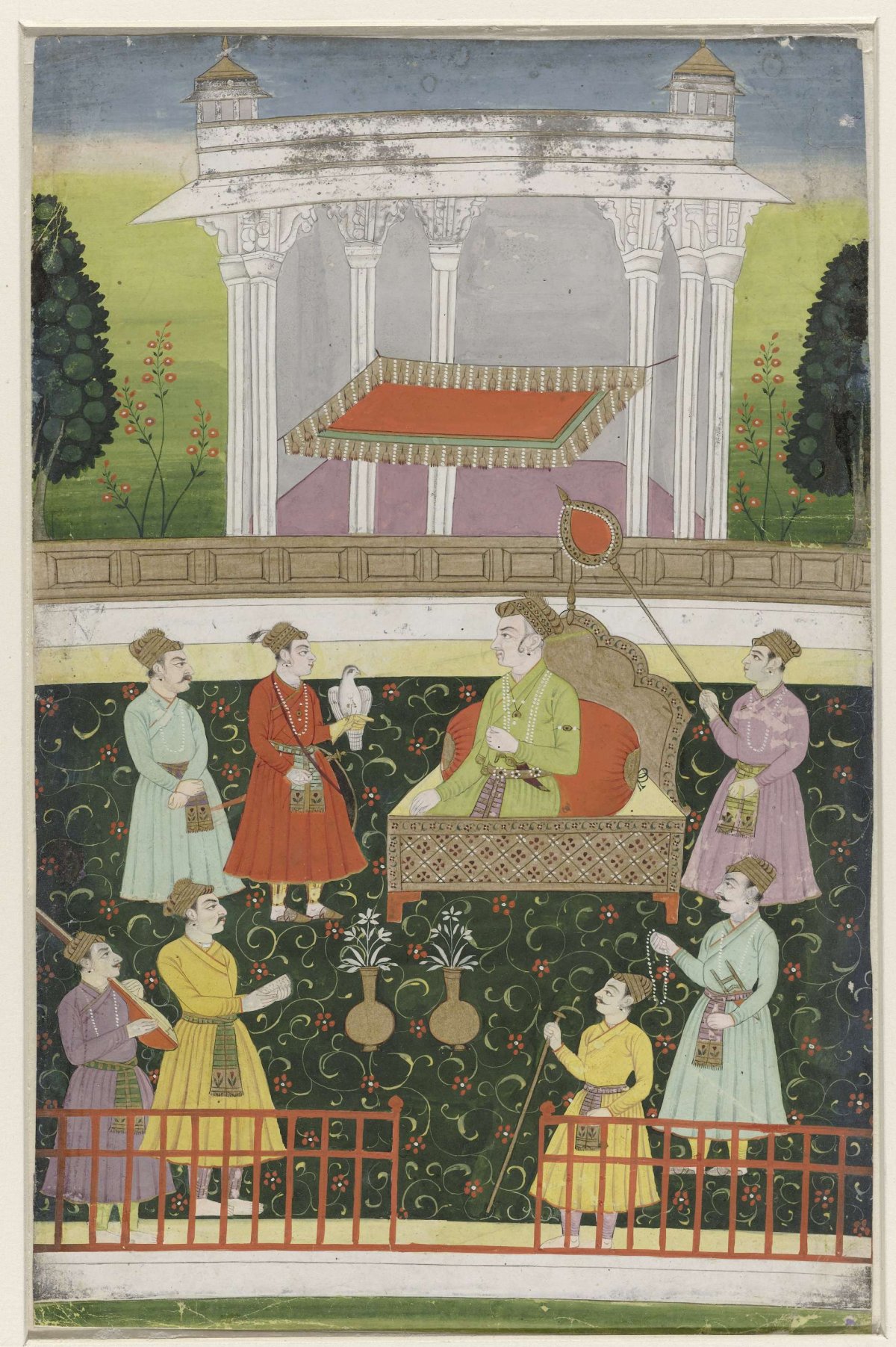 Jahangir sitting on a throne, anonymous, 1675 - 1700