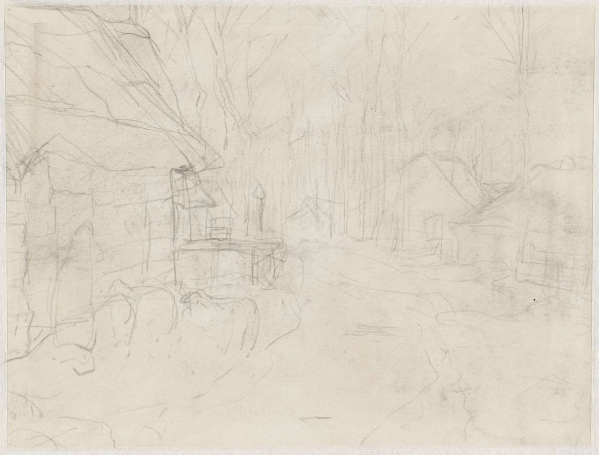 Sketch of village street, Anton Mauve, 1848 - 1888