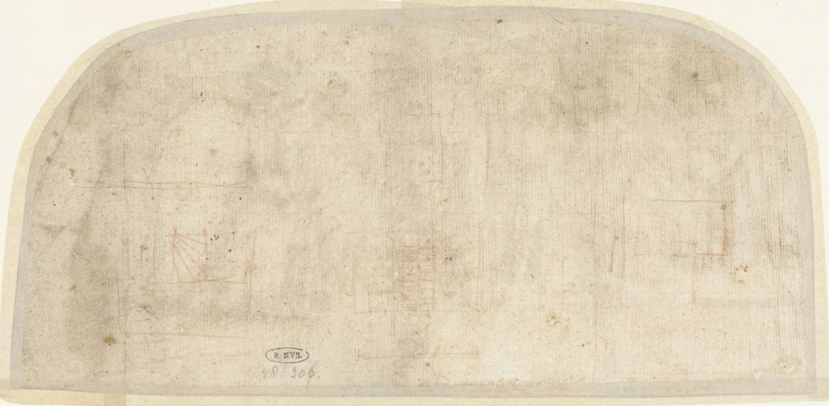 Sketches of a floor plan (?)., anonymous, c. 1620