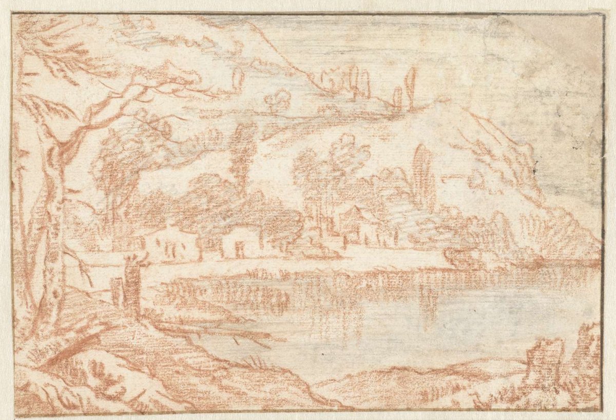 Landscape with a lake, anonymous, 1600 - 1699