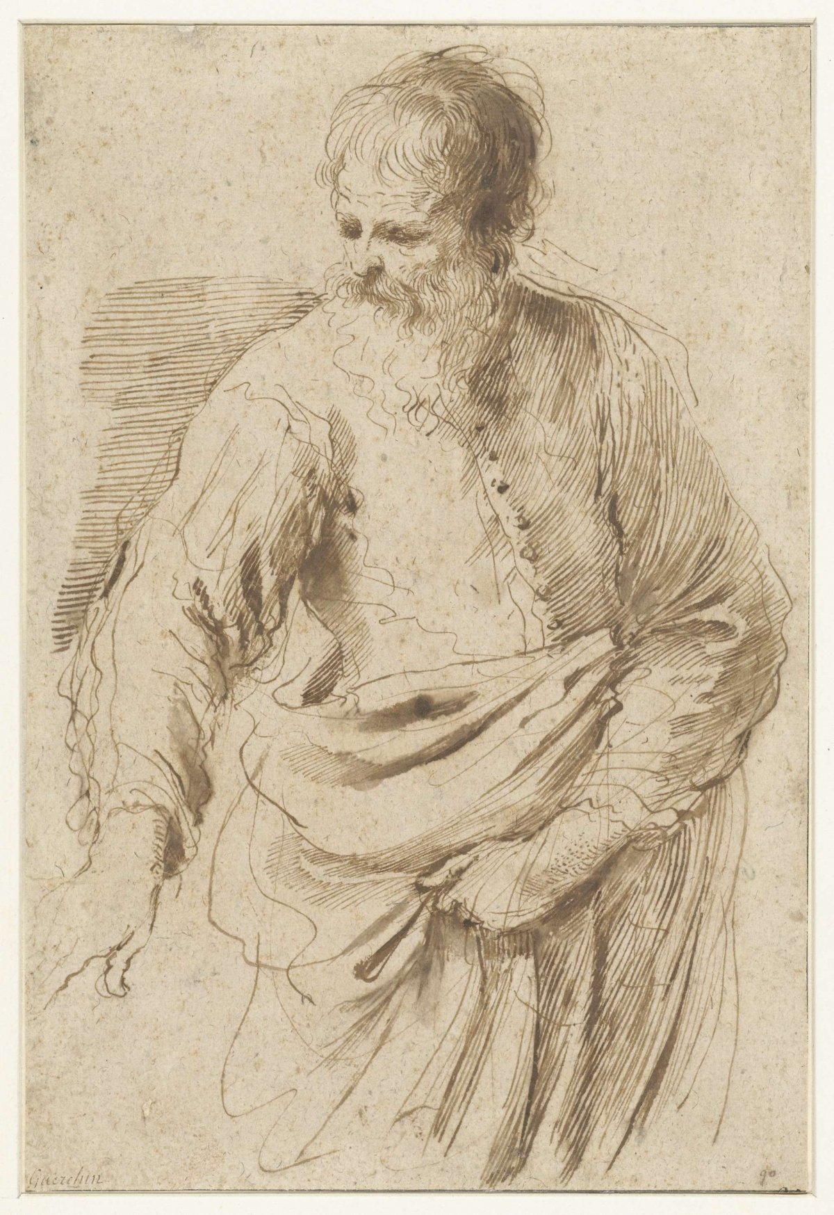 Standing old man, Guercino, 1601 - 1666