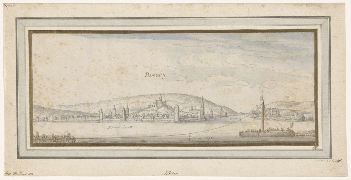 View of Bingen on the Rhine, Wenceslaus Hollar, 1636