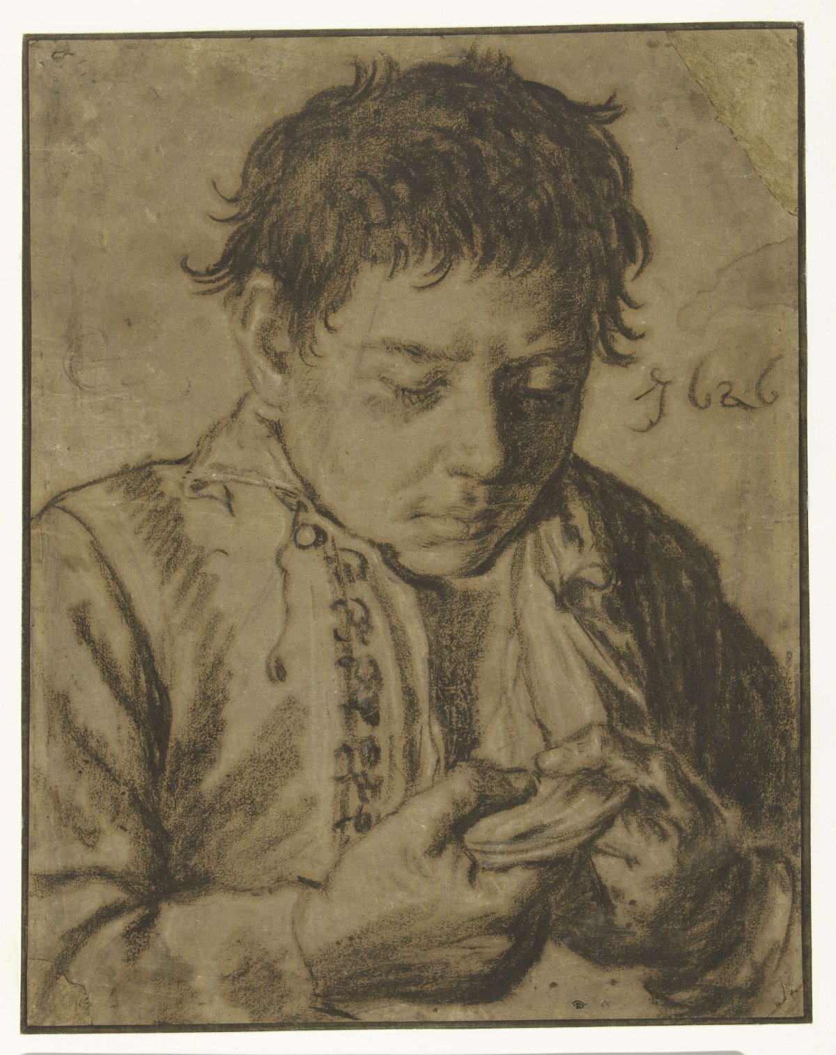 Boy picking off Fleas, half length, Cornelis Saftleven, 1626