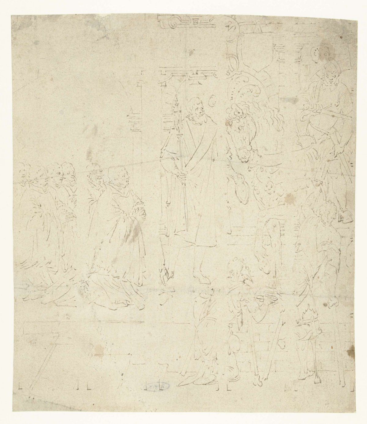 Saint Martin's and deacons, Dirck Pietersz. Crabeth, 1545 - 1574