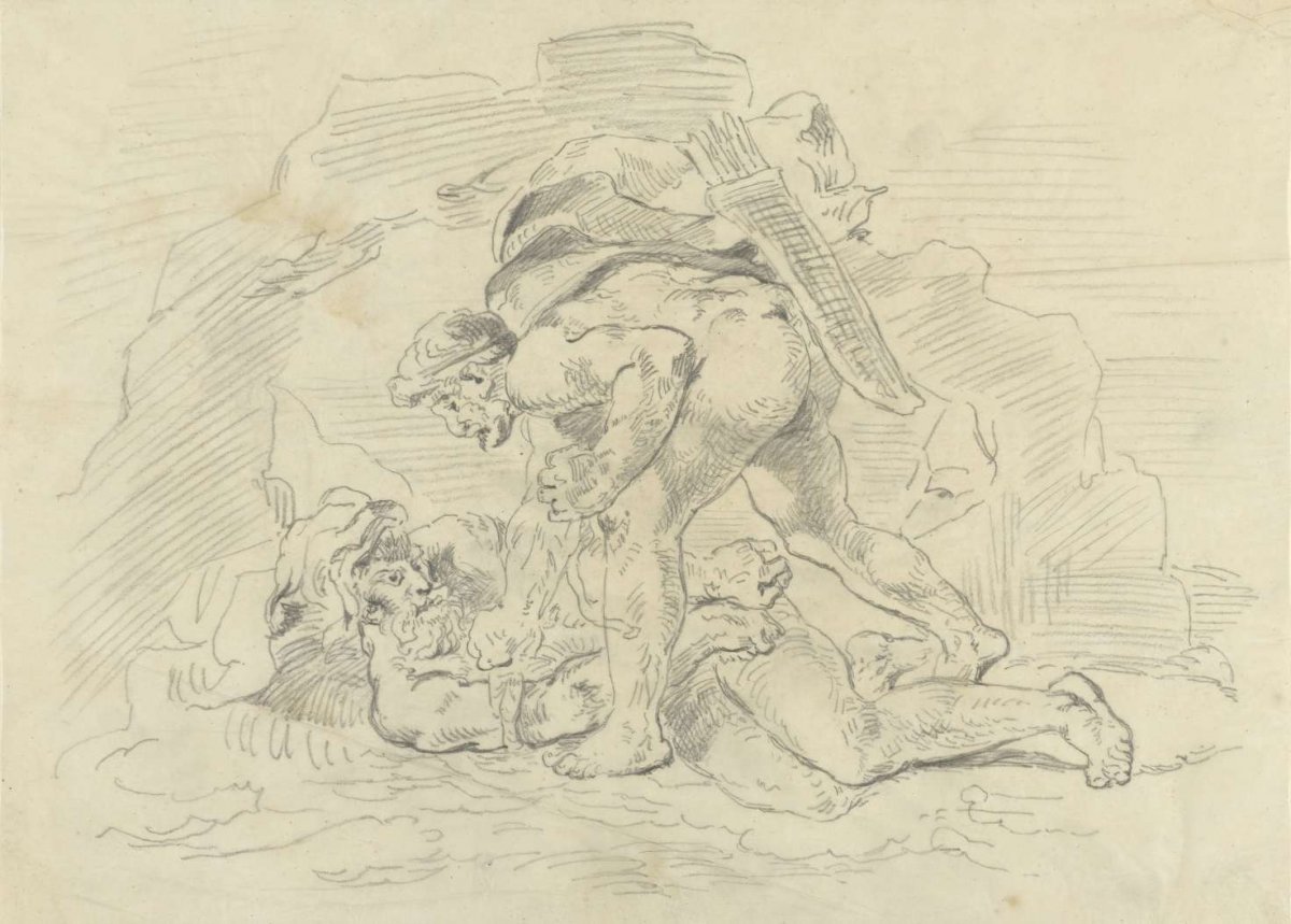 Hercules boeit Nereus, Eugène Delacroix, 1849