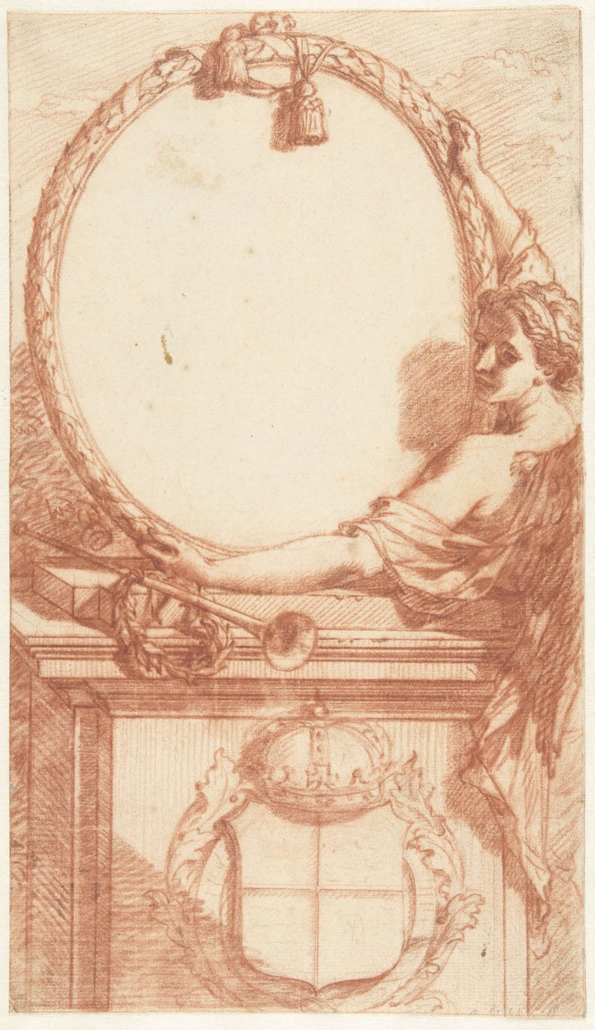 Design for the frame around a portrait of Henry VIII, Adriaen van der Werff, 1692 - 1713