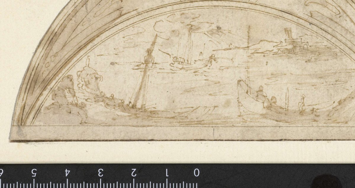 Ships in a bay, Perino del Vaga, 1520 - 1547