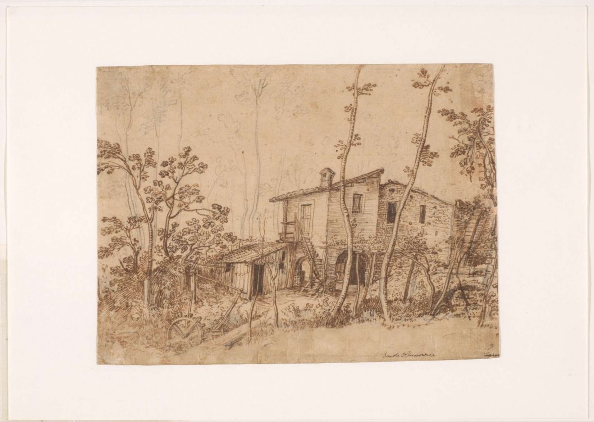 Italian farmhouse on a stream, Paul Bril, 1574 - 1626