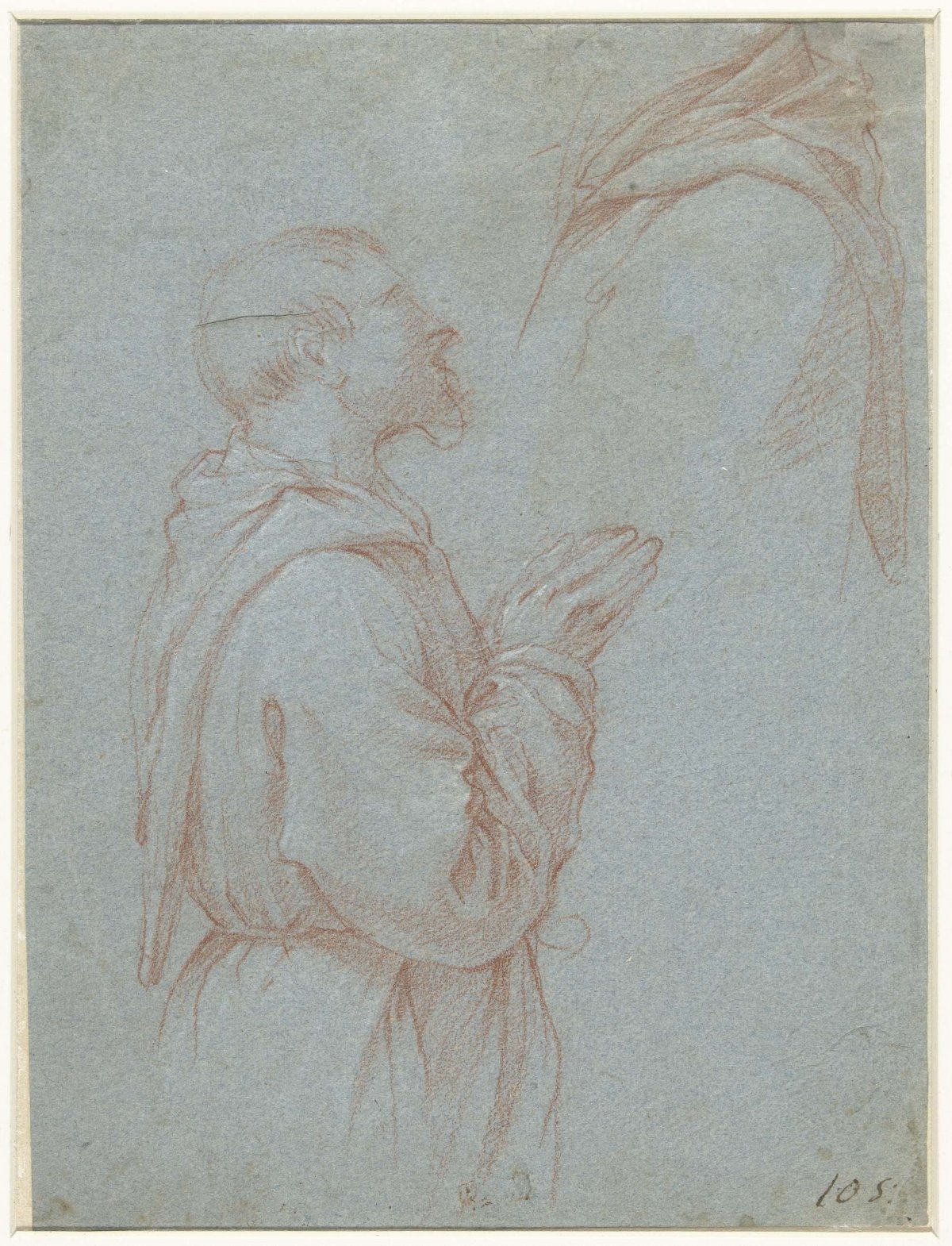 Praying monk, en profil, Carlo Maratta, 1635 - 1713