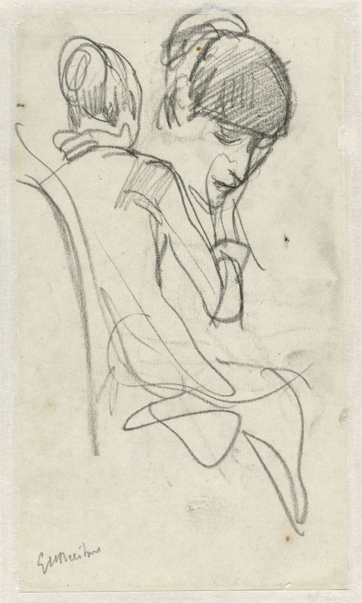 Sketches of a seated woman and the head of a woman, George Hendrik Breitner, 1867 - 1923