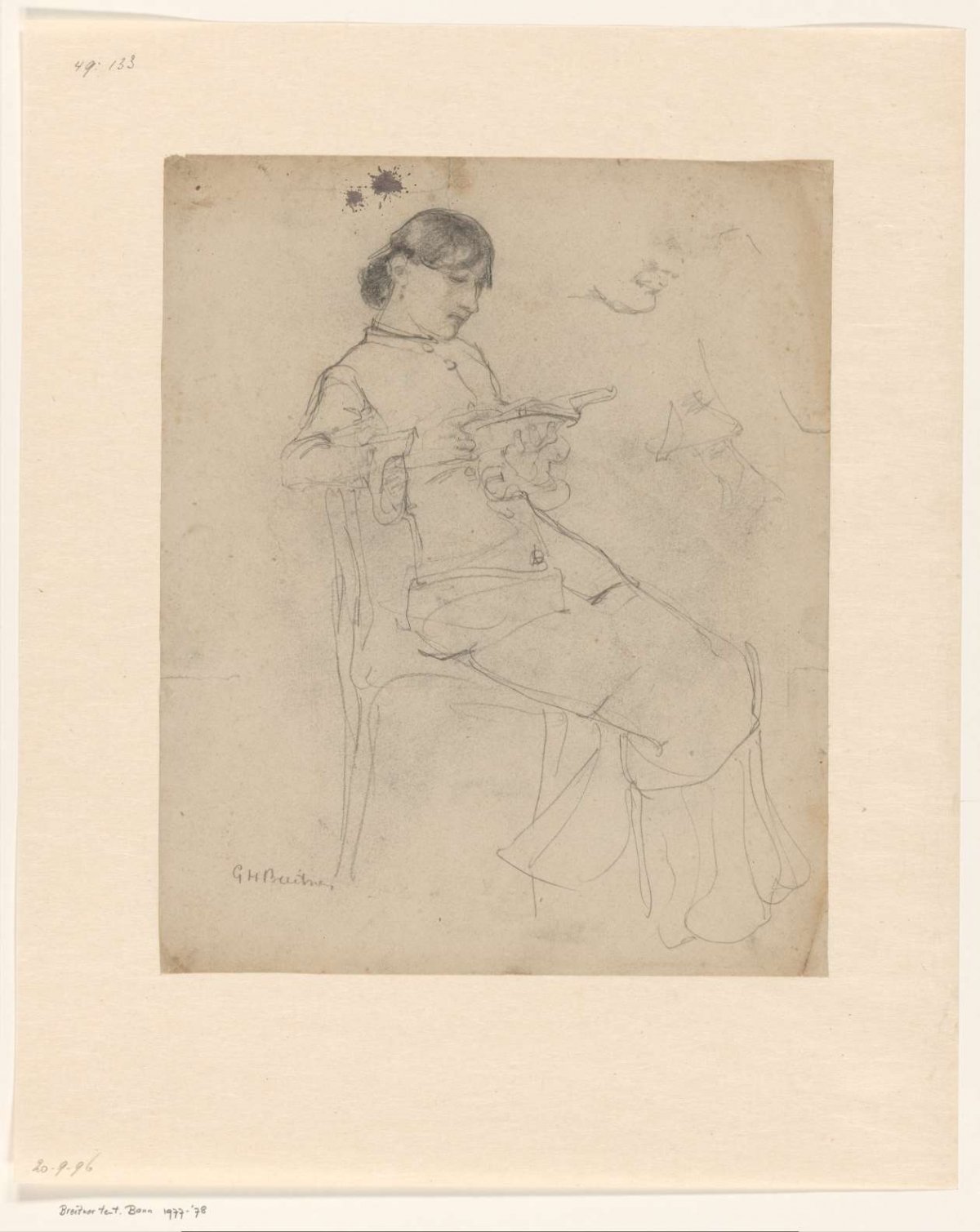 Seated reading lady, George Hendrik Breitner, 1867 - 1923