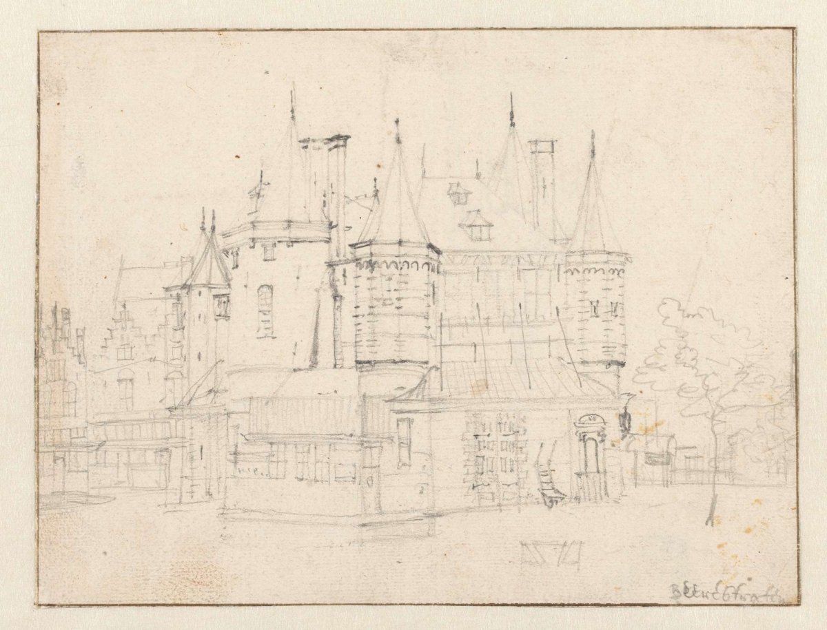 The Waag (Sint Antoniespoort) on the Nieuwmarkt in Amsterdam, Jan Abrahamsz. Beerstraten, 1600 - 1699