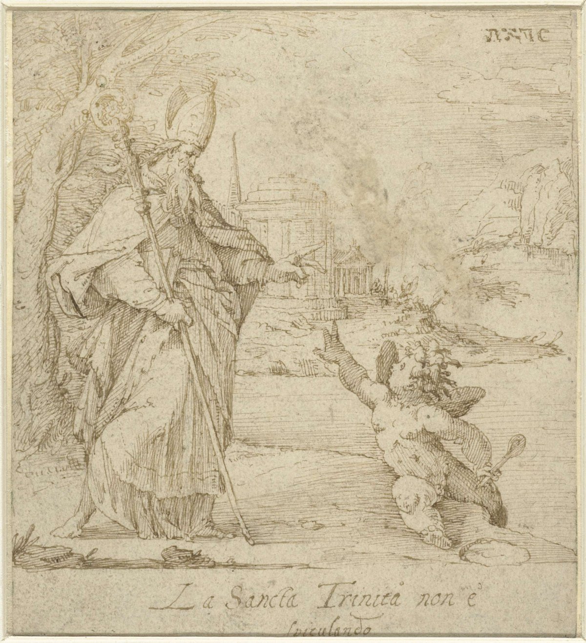 Saint Augustine in conversation with the child, anonymous, 1500 - 1599