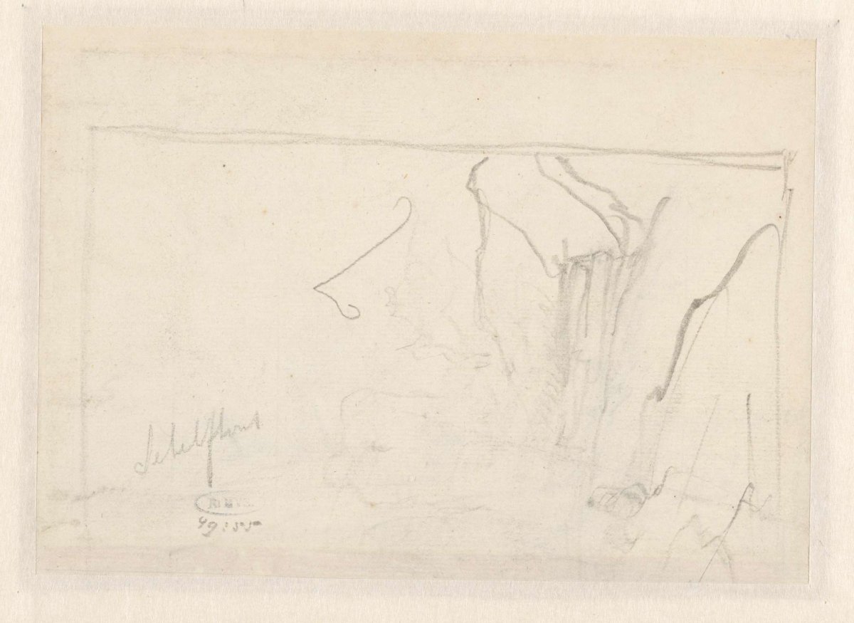Sketch of a landscape, Andreas Schelfhout, 1797 - 1870
