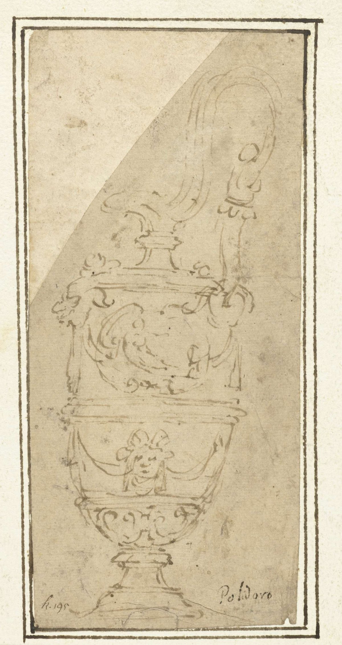 Ornamental vase with handle, anonymous, 1510 - 1600