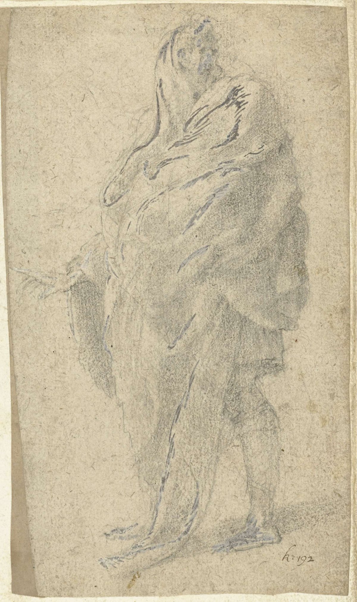 Draped figure, distressing to the left, Polidoro da Caravaggio, 1502 - 1543