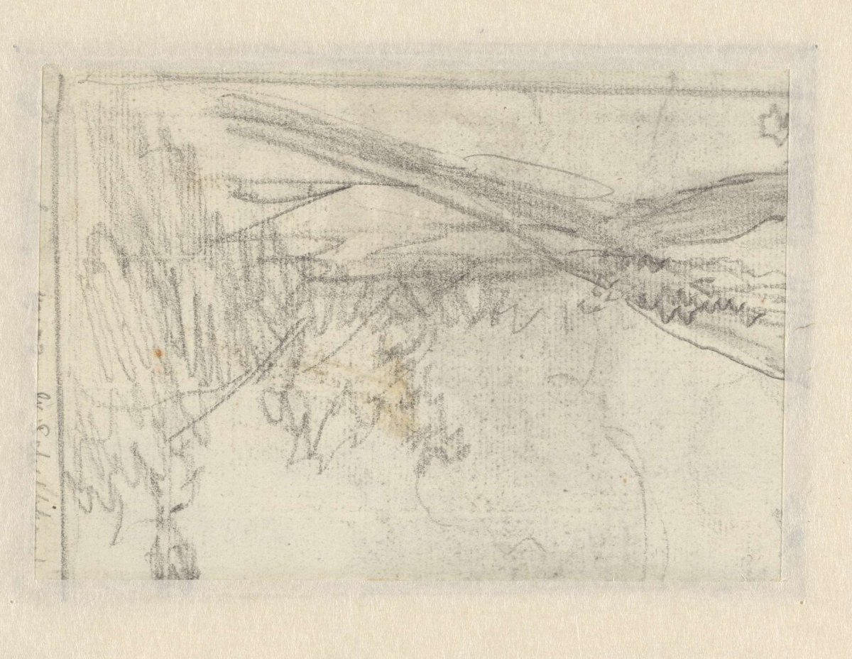 Sketch of a hilly landscape, Andreas Schelfhout, 1797 - 1870