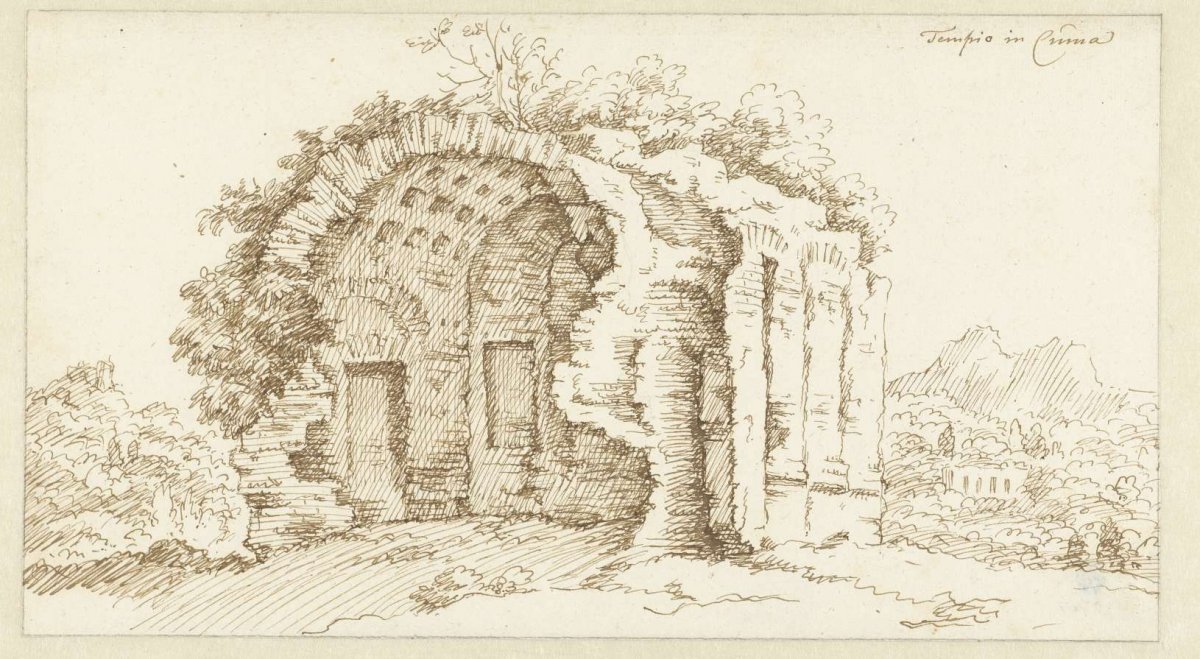 Ruins of a temple in Cumae, Bonaventura van Overbeek, 1670 - 1706