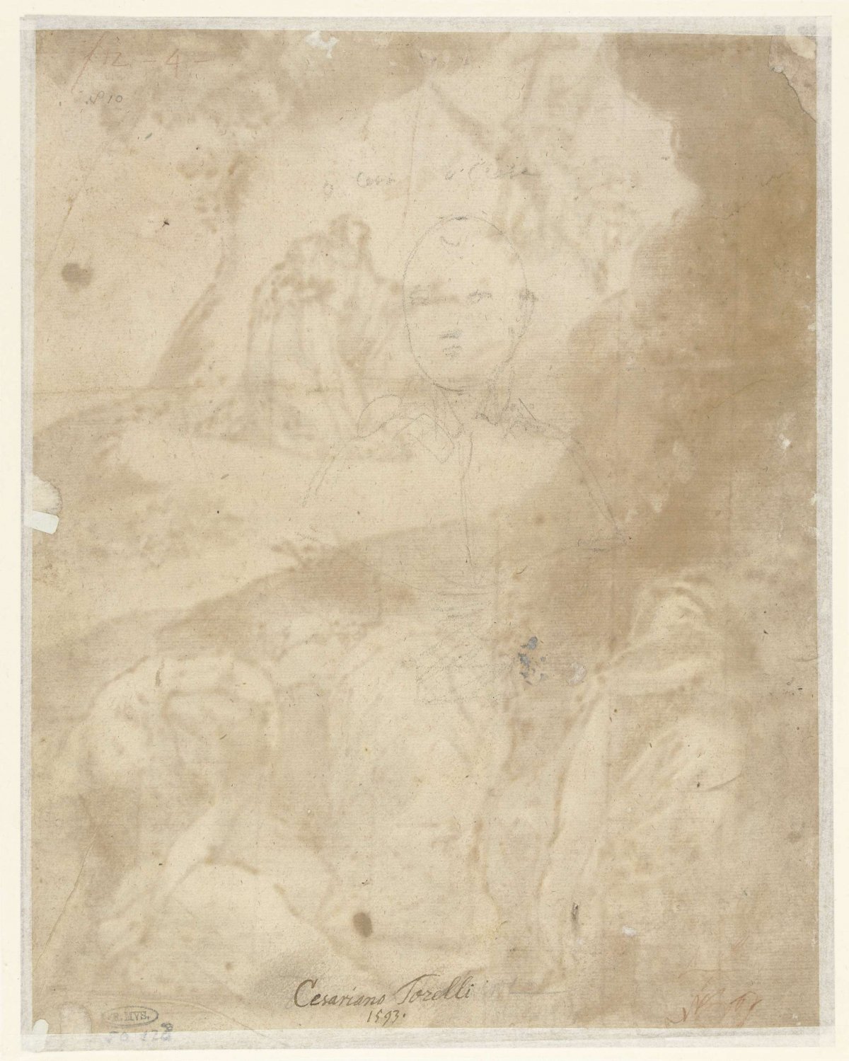 Sketch of bust, Cristoforo Pomarancio, 1585 - 1626