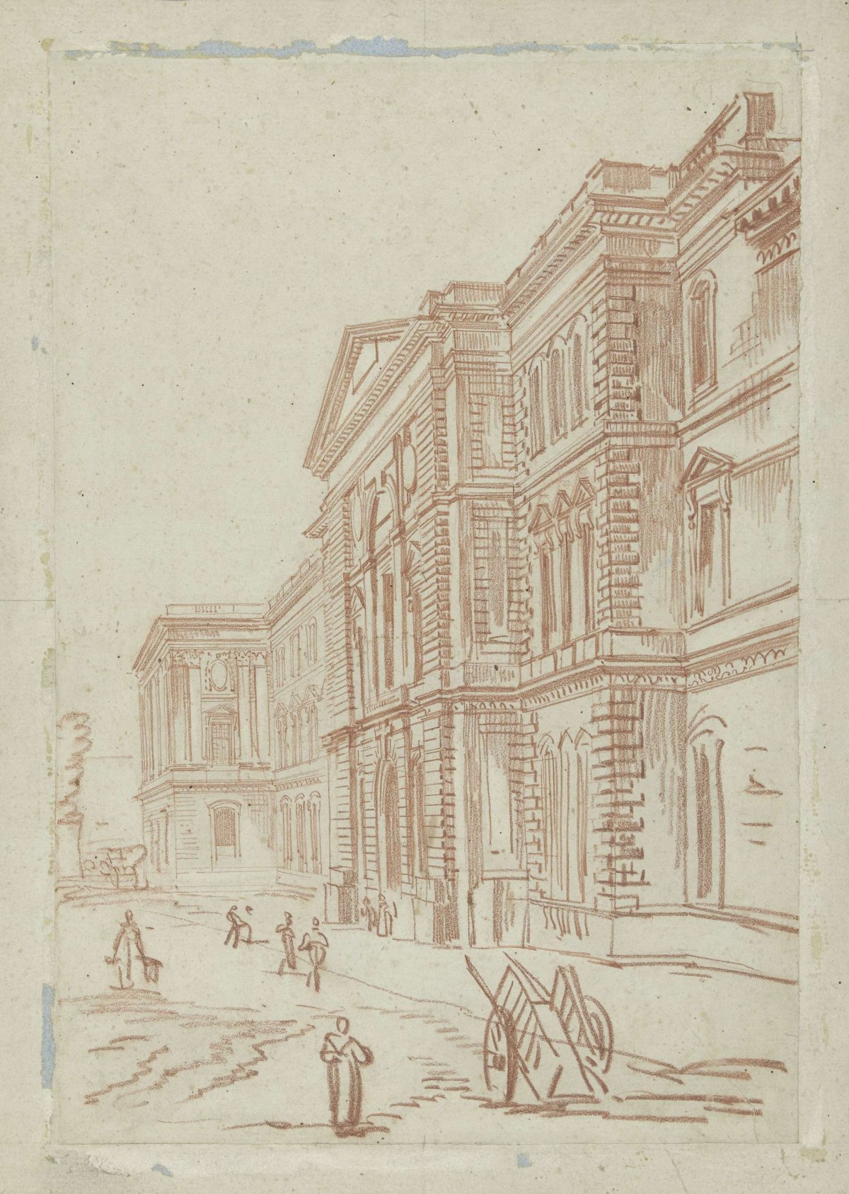 Portion of a facade of the Louvre in Paris, Hubert Robert, 1743 - 1808