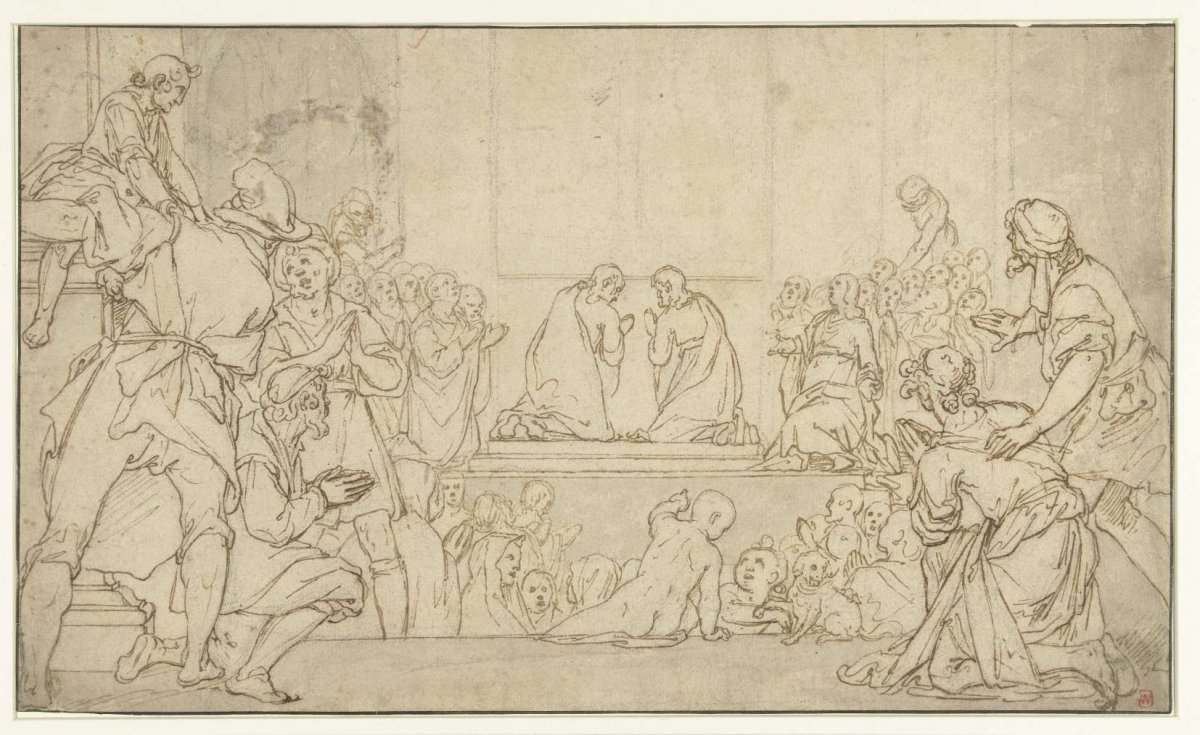 Matthias and Barnabas in prayer, anonymous, 1560 - 1640
