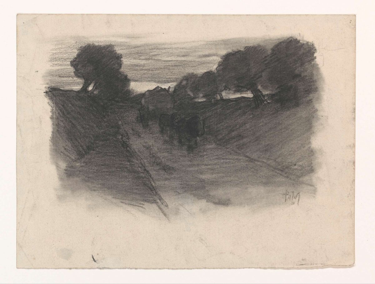 Country road with hay wagon, Pieter de Josselin de Jong, 1871 - 1906