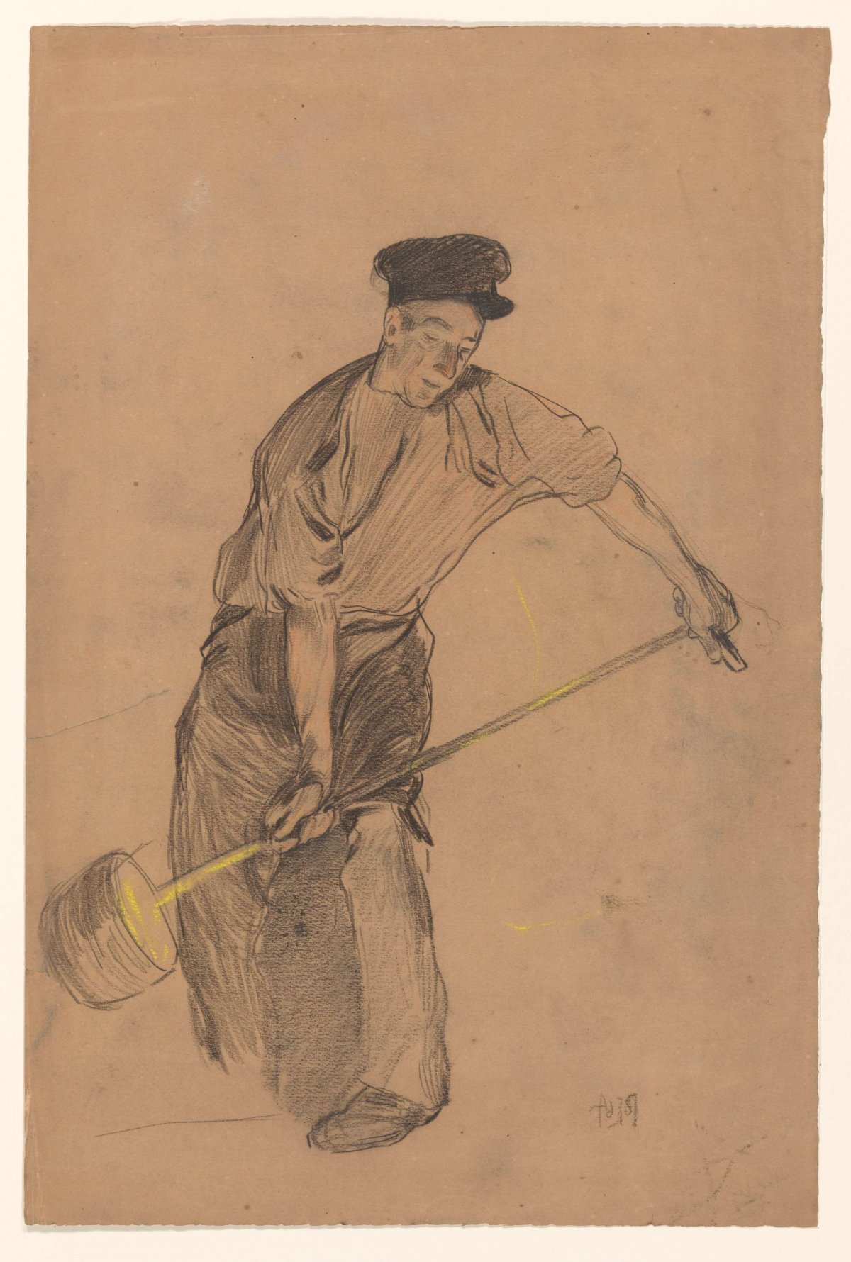 Arbeider in staalfabriek, Pieter de Josselin de Jong, 1871 - 1906