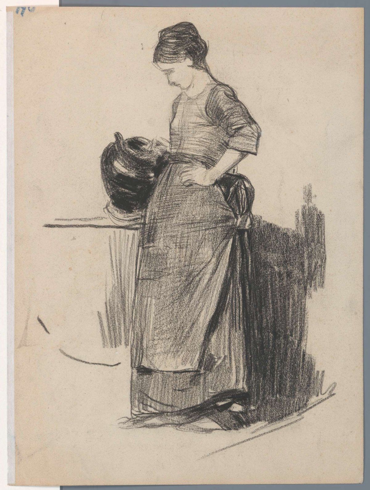 Standing woman with pitcher, Pieter de Josselin de Jong, 1871 - 1906