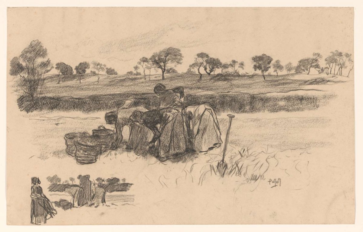 Working women in the field, Pieter de Josselin de Jong, 1871 - 1906