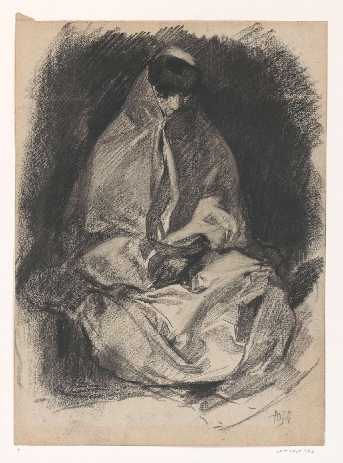 Seated Moroccan woman, Pieter de Josselin de Jong, 1871 - 1906