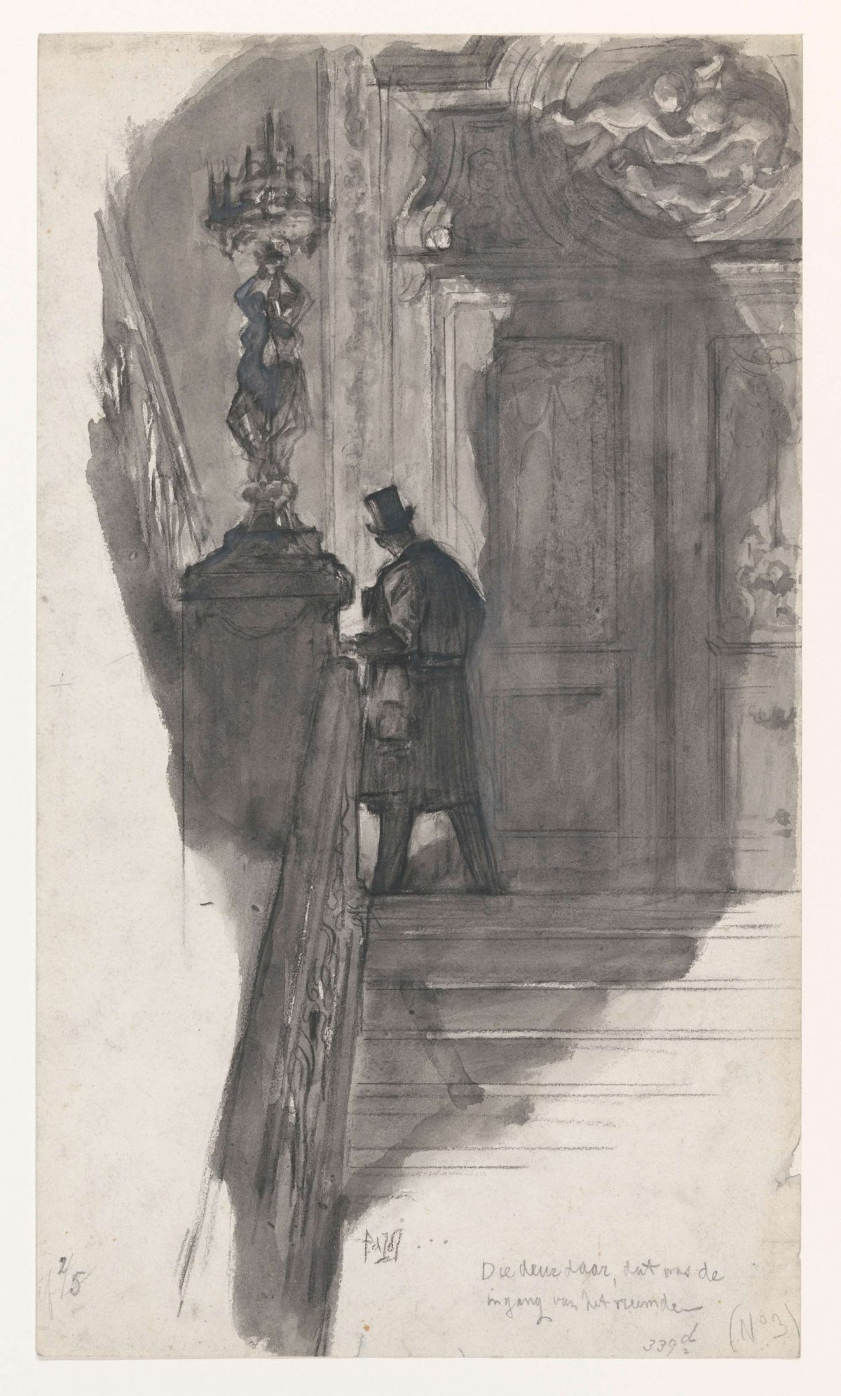 Lord on the steps of a distinguished house, Pieter de Josselin de Jong, 1871 - 1906