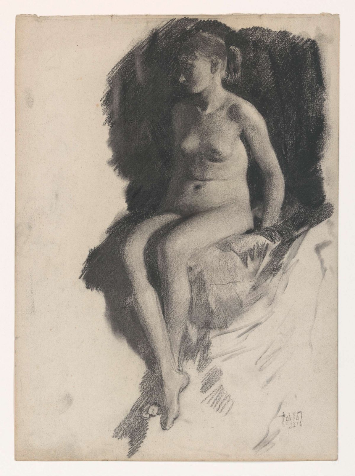 Seated Female Nude, Pieter de Josselin de Jong, 1871 - 1906
