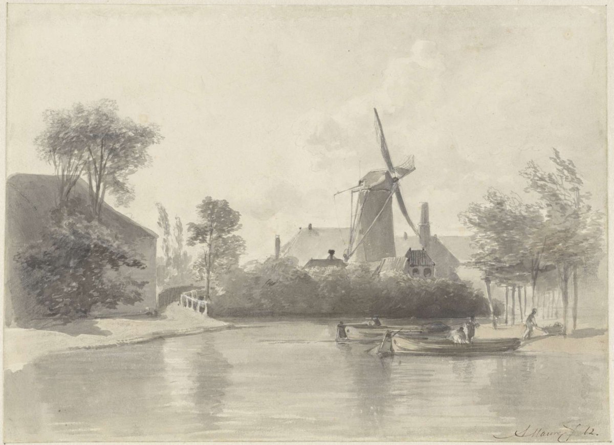 Gezicht te Haarlem, Anton Mauve, 1862