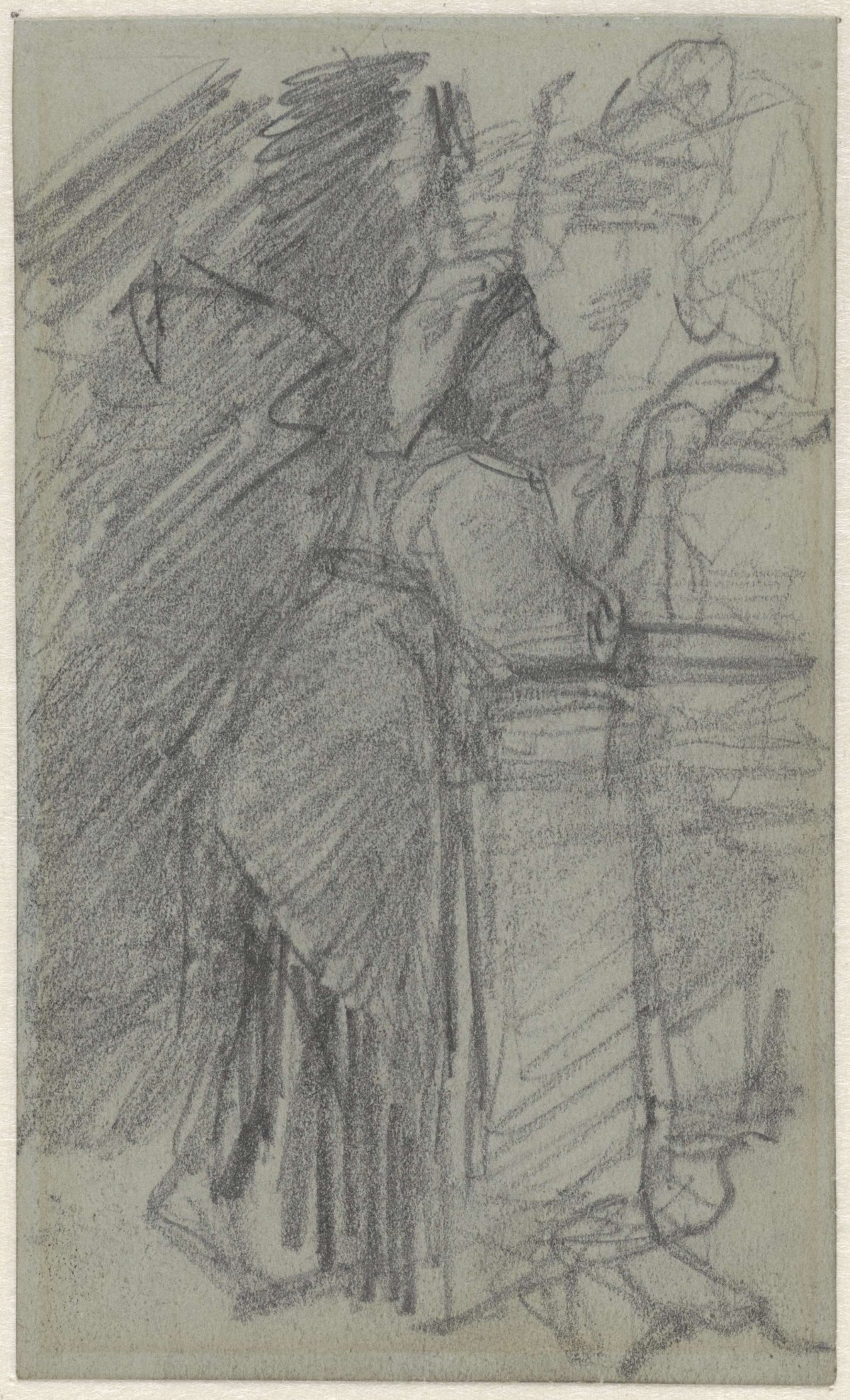 Girl, leaning on a balustrade, Jacob Maris, 1847 - 1899
