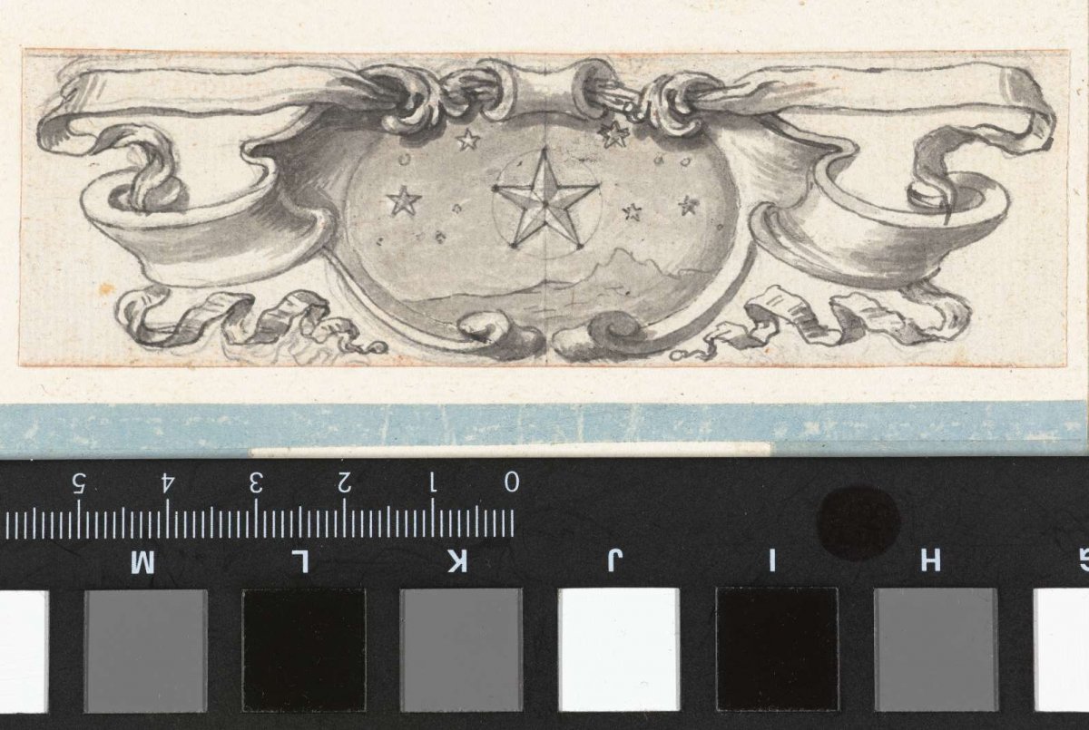 Vignette with star over landscape, Bernard Picart, 1683 - 1733