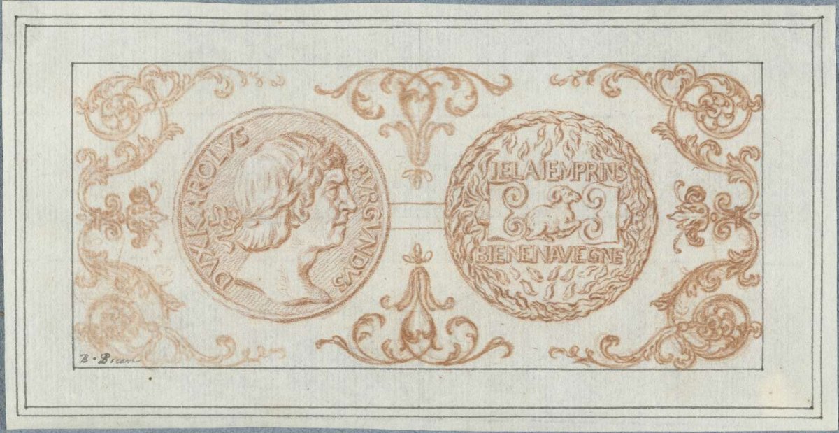 Front and reverse of a medal with portrait of Charles the Bold, Duke of Burgundy, Bernard Picart, 1683 - 1733