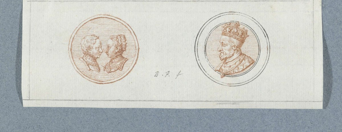 Front and reverse of a medal with portraits of the dauphins French and Mary of Scotland and Charles IX, King of France, Bernard Picart, 1683 - 1733