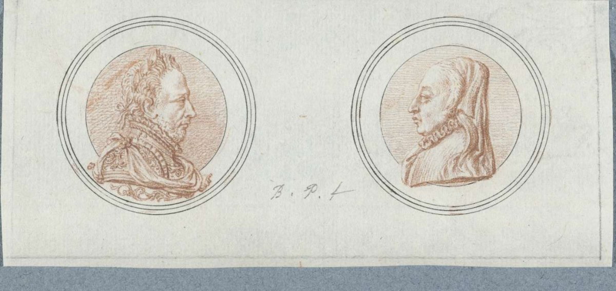 Front and reverse of a medal with portraits of Henry III and Catherine de' Medici, Bernard Picart, 1683 - 1733