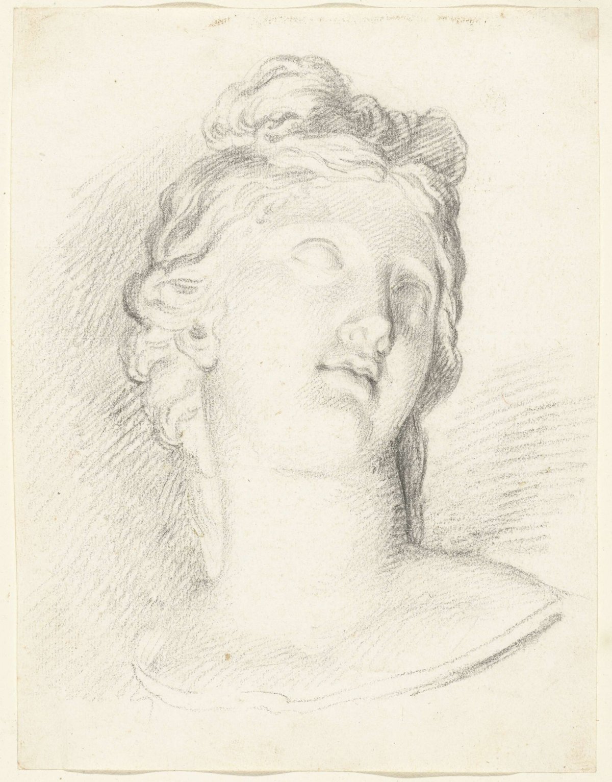 Antique bust of looking woman, Bernard Picart, 1683 - 1733
