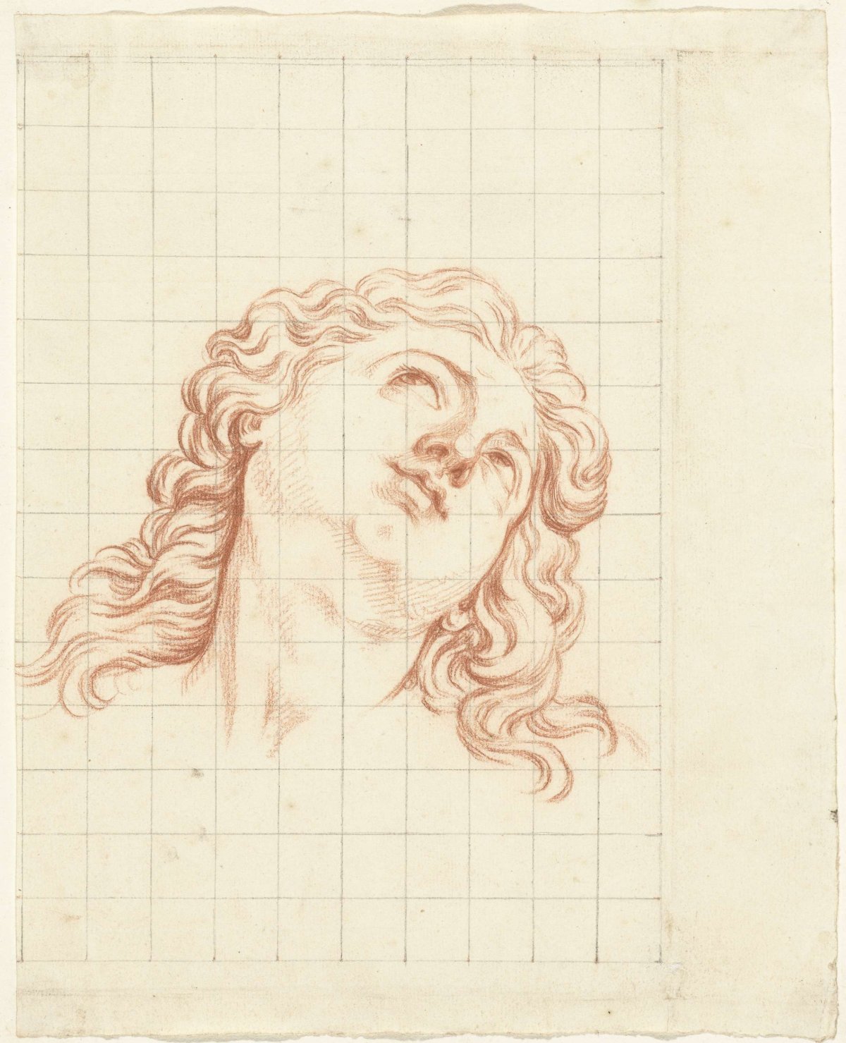 Head of a boy with long hair, Bernard Picart, 1683 - 1733