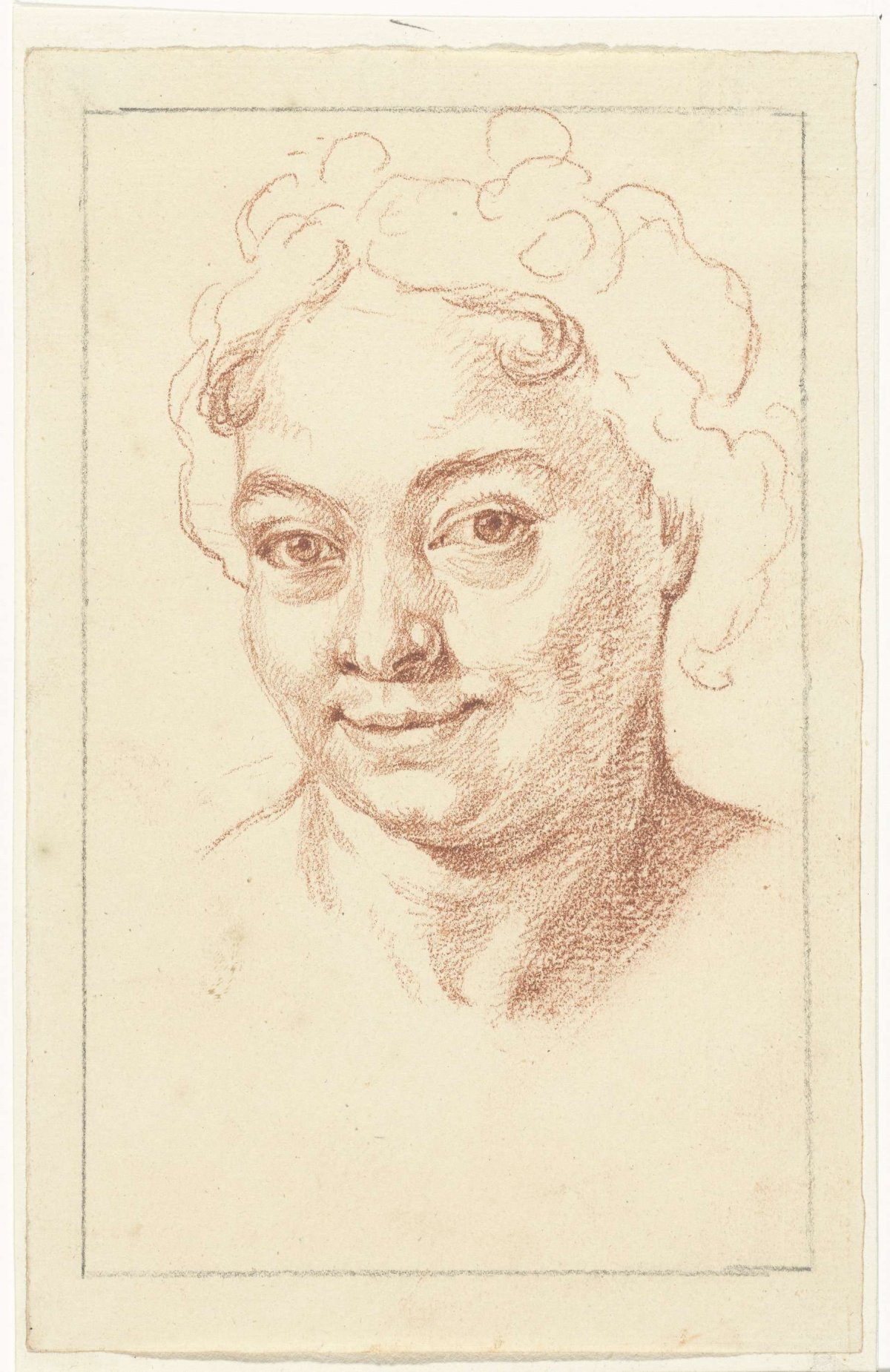 Head of a smiling woman, Bernard Picart, 1683 - 1733