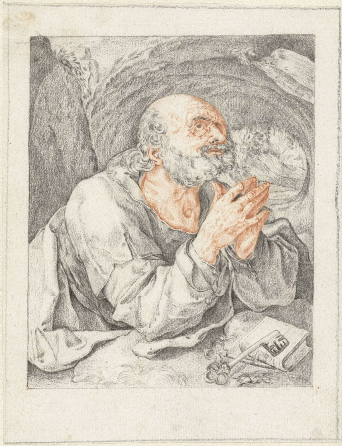 Petrus in gebed, anonymous, 1700 - 1800